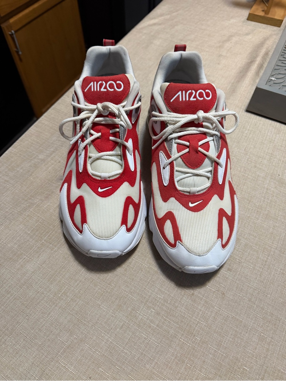 Nike Red and White Men's Air 200 Runner Sneakers